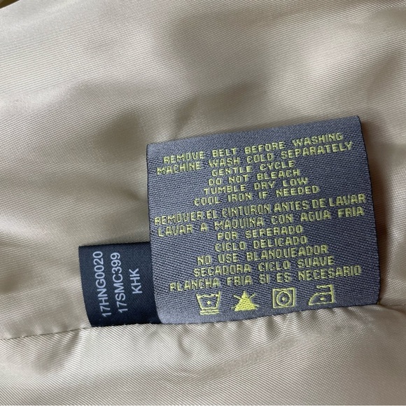 NWT Kenneth Cole Reaction Tan Khaki Belted Trench Coat Size Medium - Picture 7 of 9